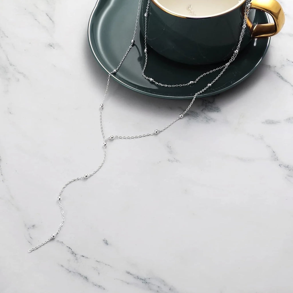 Celeste Layered Gold/Silver Lariat Necklace