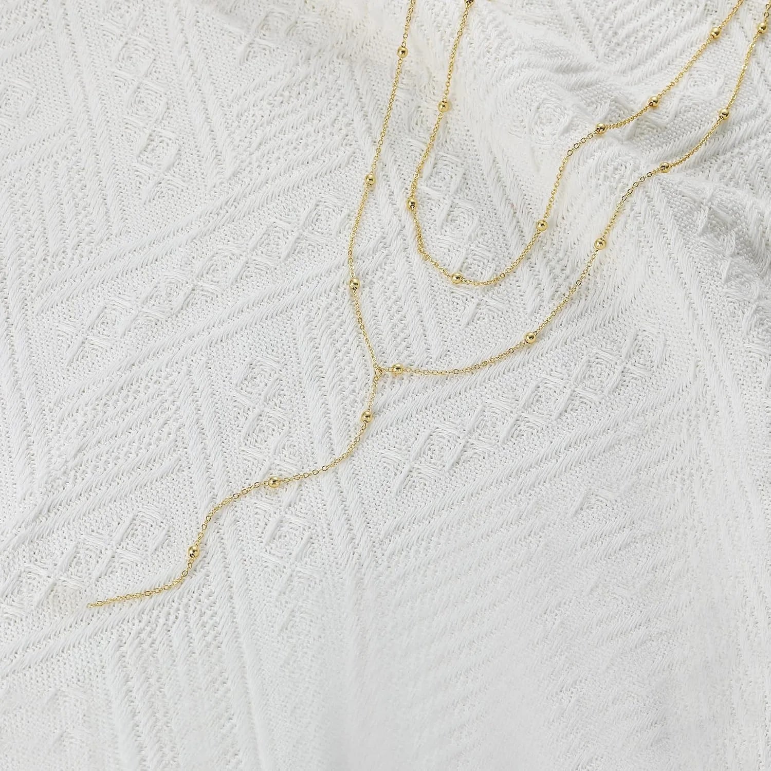 Celeste Layered Gold/Silver Lariat Necklace